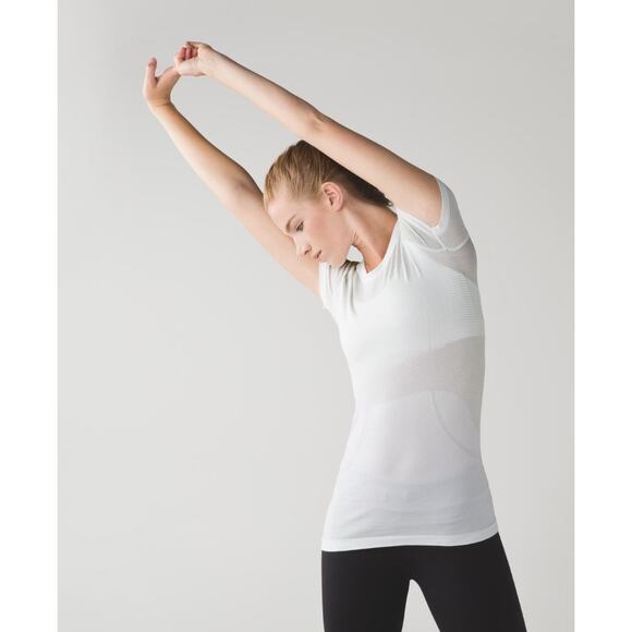 (6) Lululemon Swiftly Tech Short Sleeve Crew Heathered White - Picture 1 of 7